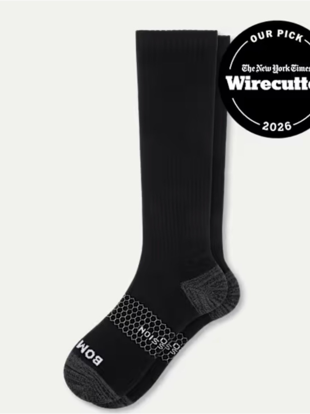 3 Bombas Black Everyday Athletic Compression Socks Knee High with Gray Accents